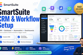 setup smartsuite workspace, CRM, database and automations