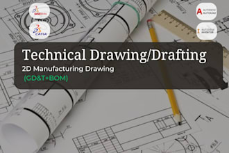 create precision 2d technical manufacturing drawings
