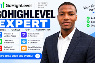 gohighlevel expert ghl CRM automation website sales funnel workflow ai twilio