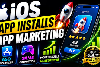gain IOS app install app marketing, game promotion aso mobile app promotion