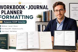 workbook formatting journal interior design, amazon KDP workbook formatting