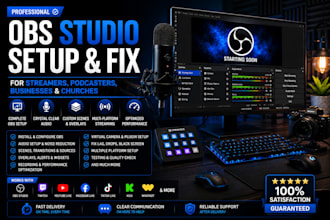 setup and fix obs studio for streamers, businesses churches