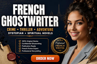 be your french ghostwriter for crime thriller mystery adventure dystopian novels