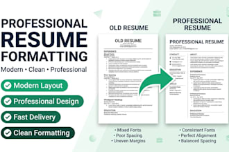 professionally format and design your resume or CV