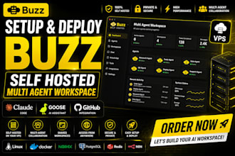 setup deploy buzz self hosted multi agent workspace claude code goose github vps