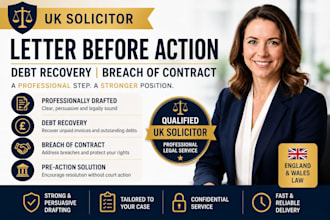 draft a debt recovery or breach of contract letter before action