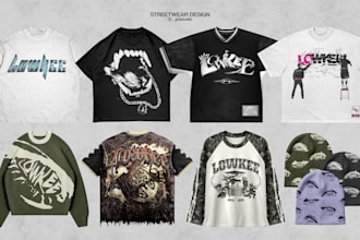 create streetwear and apparel design for clothing brands