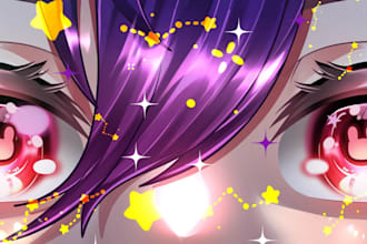 draw anime vtuber asset custom vtuber badges overlays and live2d vtuber model