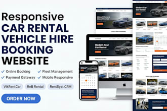 design a car rental, vehicle hire, auto rental booking website