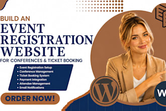 build event registration website, conference and ticket booking