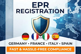 handle epr registration and compliance for germany, france, italy, spain,