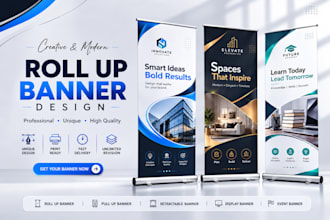 design professional roll up banners in 12 hours