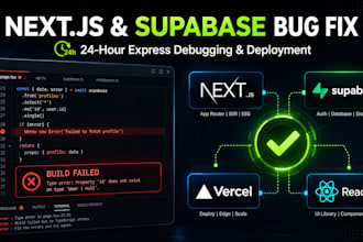 fix nextjs supabase vercel build errors and API bugs
