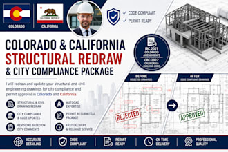 update structural plans for permit resubmittal in california and colorado