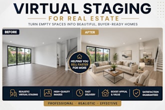 do realistic virtual staging for real estate property photos
