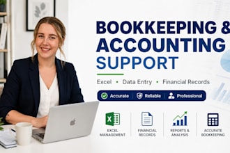 do bookkeeping, accounting data entry, excel and financial record management