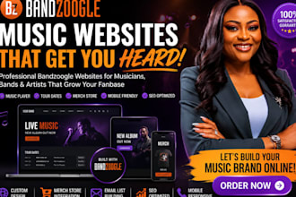 design bandzoogle website, artist website, music website and merch store