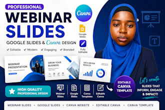 design canva webinar slides and google slides presentations