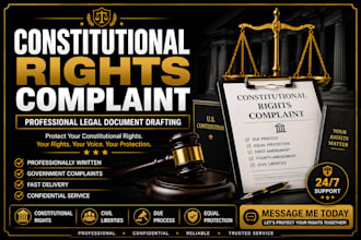 draft a professional constitutional rights complaint and legal letter