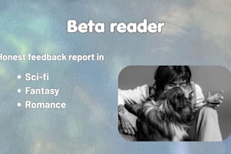 beta read for sci fi, romance and fantasy