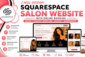 design squarespace salon website vagaro skincare makeup cosmetic barbershop site