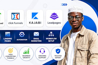 be your gohighlevel, clickfunnels, kajabi, leadpages expert