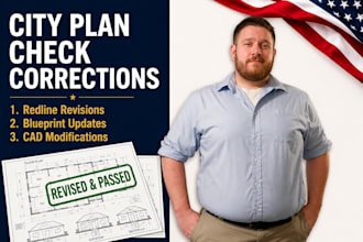 draft city plan check corrections structural redline updates and cad revisions