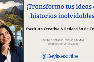 escribiré historias cortas, creativas y personalizadas
