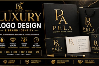 design a modern luxury logo and complete brand identity