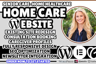 home care website, home healthcare website senior care website caregiver website