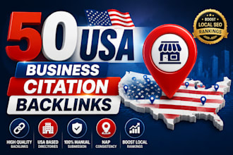 create 50 USA business citation backlinks