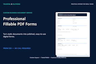 create a professional fillable PDF form for your business