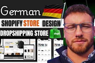 design or redesign german shopify store, dutch dropshipping store