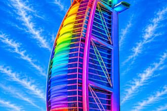 create colorful landmark wall art and travel posters