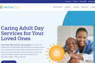 design wix adult daycare website pediatric home care companion care website