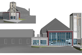 design 2d and 3d church interior, exterior, floor plan and remodel church plan