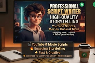 write high engaging youtube video scripts and storytelling