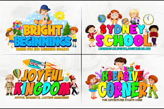 design a fun colorful logo for kids, children or baby brands