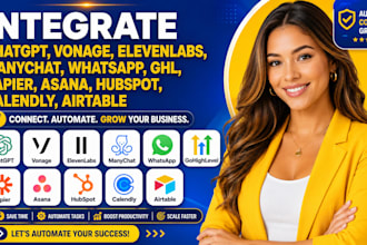 integrate chatgpt vonage elevenlabs manychat whatsapp ghl zapier asana hubspot