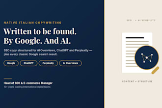 write italian SEO copywriting optimized for google and ai search visibility