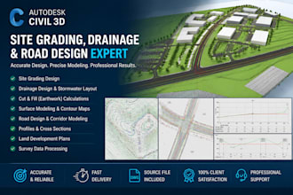 design site grading, cut and fill, and drainage using civil 3d