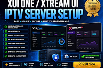 setup and configure a fast and stable xui one, xtream ui server with API