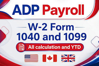 do adp stubs, w2, paychecks, 1040, 1020, 1099 or calculate payroll