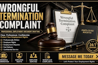 draft a wrongful termination complaint letter and legal document