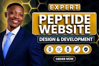 peptide wordpress website, research peptide, supplement website, woocommerce