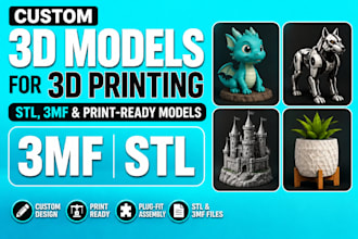 custom 3d models for 3d printing stl and 3mf