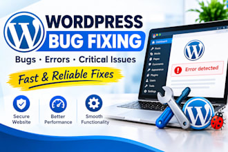 fix wordpress bugs, errors, and critical website issues