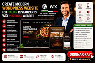 create modern wordpress website for italian restaurants wix pizzerias website