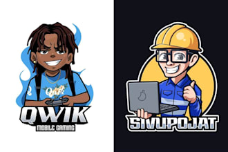 create a modern business, cartoonish, mascot logo design
