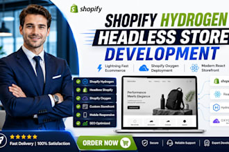 create shopify hydrogen ecommerce website and headless oxygen storefront